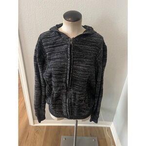 Truth Substance Common Sense Hoodie Sweater Jacket Full Zip Black Gray L
